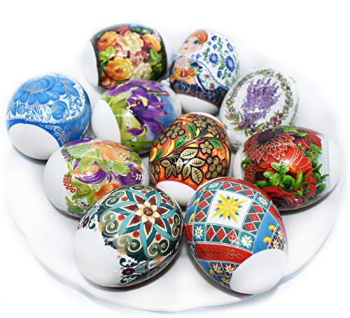 Pack 10 Thermo Heat Shrink Sleeves - Easter Egg Decorating Kit - Ukrainian Pysanky Supplies - Decorative Egg Wraps - Easter Decoration Wraps Pysanka Pysanky - for 70 Eggs