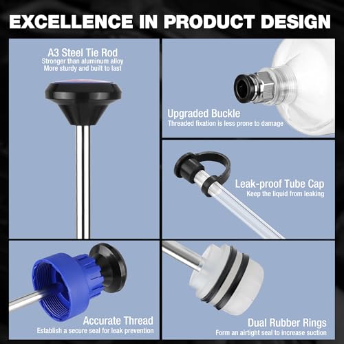 WORKPRO 500CC Manual Fluid Extractor | Multi-Purpose Oil Syringe, Oil Suction Pump, Manual Extraction and Filling Pump, Automotive Oil Syringe - size: 500cc