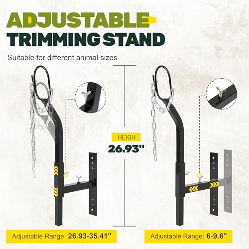 Steel Livestock Gate Attachment Nose Loop Headpiece - Height&Width | Adjustable, Powder-Coated & Galvanized, for Sheep & Goat Trimming, Grooming, Milking