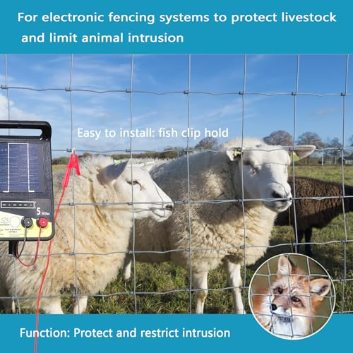 Electric Fence Wire Connect 3.28 ft Electric Fence Jumper Wires | Electric Fence Wire Connectors Jumper Leads Cable with Alligator Clips for Energizer and, Electric Fence Tester (TH 12A 1m)