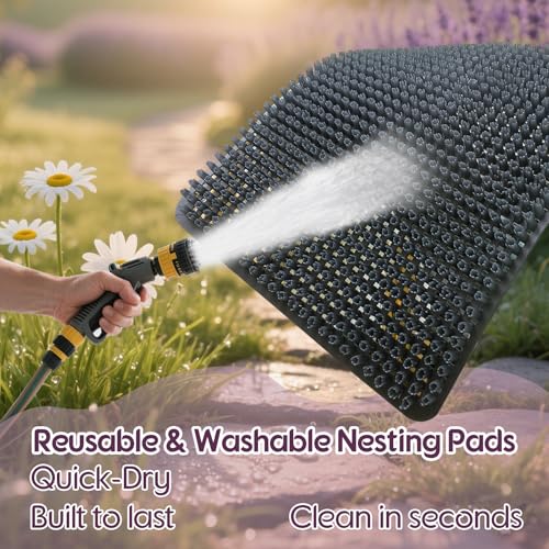 Washable Nesting Pads for Chicken Coop, Chicken Nesting Boxes for Laying Eggs, Laying Pads for Hens, Reusable Nest Mats, Darkgrey 4 Count - color: Darkgrey-4