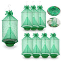 Reusable Outdoor Fly Trap Hanging Fly Catcher with Brush-8 Pack | Fly Cage Ranch Fly Traps with Bait Tray, Fly Control Killer Repellent Hunter Catcher for Barn Orchard Farm Horse Patio - size: 8 pack