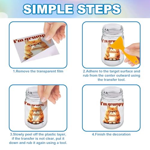 GLOBLELAND 18 Sheets Funny Animals Transfer Stickers 3.9x3.6inch Stupid Animals Decals Stickers Sarcasm Rub on Transfer for Vase Glass Mason Jar Decorations Art Crafts - style: Funny Animals