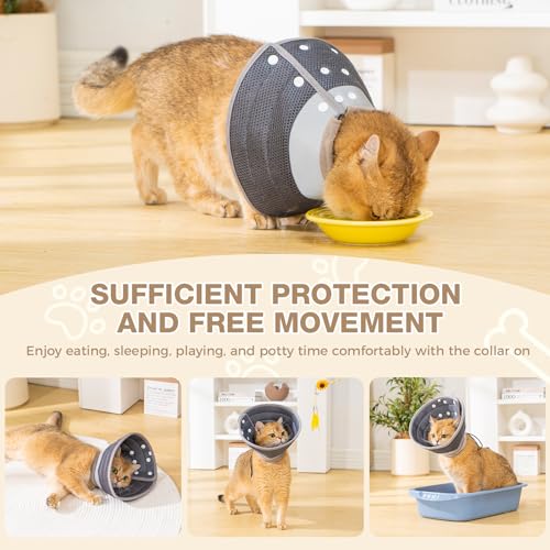 Avont Cat Cone Collar – Soft Lightweight Recovery E-Collar for Cats - Darkgrey S - color: Darkgrey, size: S(Neck: 6"-7")