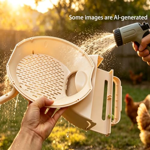 Roll Away Chicken Nesting Box, Round Hen Laying Nesting Tray with Automatic Egg Collection, ABS Plastic Coop Insert or Freestanding Use (1 Pack)