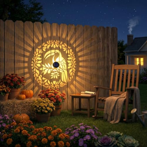 Gardsee Solar Fence Lights Outdoor 2 Pack Deck Step Wall Lights Butterfly Metal Waterproof LED Warm Yellow Light for Garden Post Patio Backyard Yard Decor (Black 6) - style: black 6