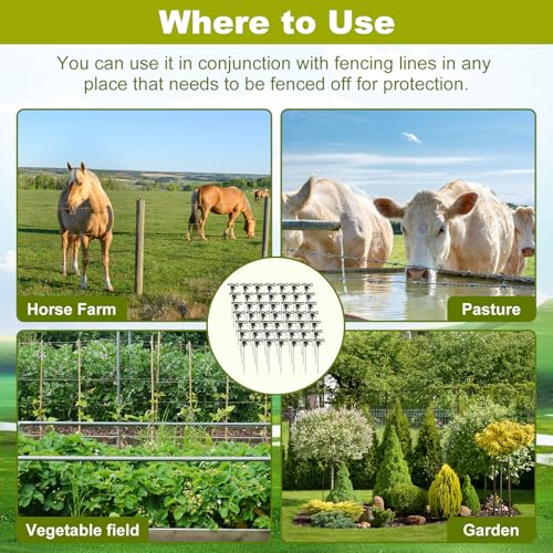 50 Pcs Black Electric Fence Wire Screw-in Insulator and 1 Insulator Socket Tool Labor-Saving Fence Ring Post Wood Post for Tape Rope Electric Wire Animal Agricultural Garden(Functional) - style: Functional