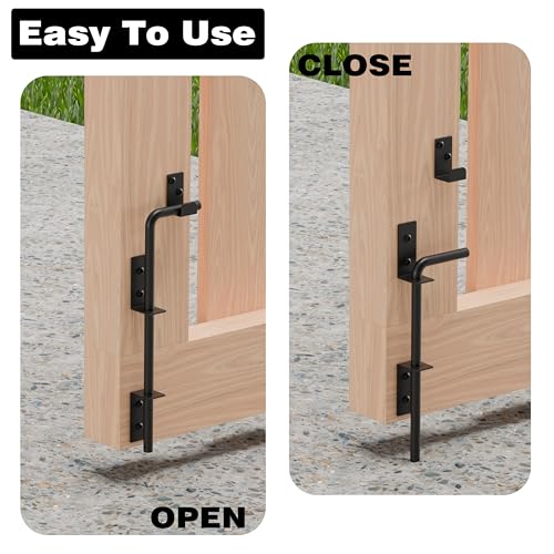 12 Inch Cane Bolt Gate Drop Rod, Square Heavy Duty Steel Anchor | Solid Steel, Black Powder Coated; Holds Gate Securely in Place; for Wood, Vinyl, Metal Gates,Fence; Easy to Install - size: 12 Inch