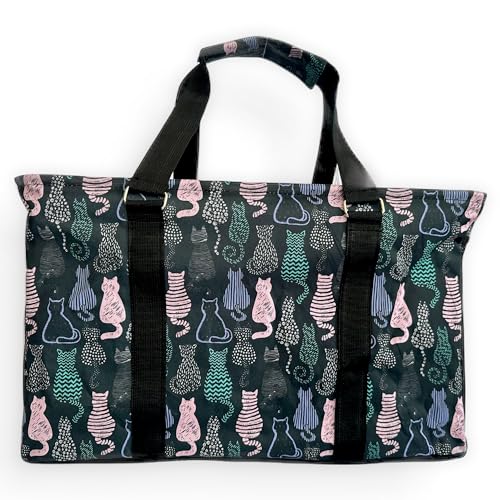 Large Collapsible Tote - color: Pattern Kittens