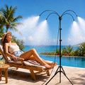 Standing Misters for Outside Patio, 5.3Ft Adjustable Misting System | Portable Mister with 26Ft Water Hose and Stable Tripod Base for Backyard Pool Garden Cooling