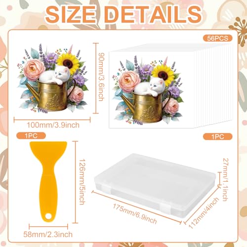 GLOBLELAND 56 Sheets Floral Animals Transfer Sticker for Craft 3.9x3.6 inch Rabbit Sheep Goose Decal Stickers Sunflowers Roses Rub on Transfer for Autumn Vase Cup Bottle Glass Wood Decor - color: Floral Animals