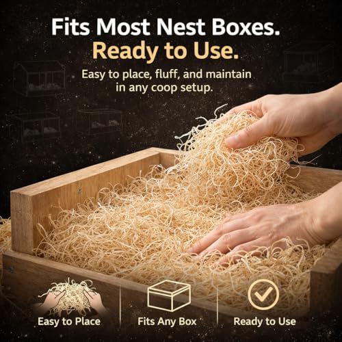 NestNova™ Aspen Nesting Pads for Chickens – 40 Pack 13x13 Excelsior Liners | USA-Grown Aspen, Cleaner Eggs, Kraft-Backed Coop Bedding for Laying Hens - 40 Pads - size: 40 Pads (Bundle)