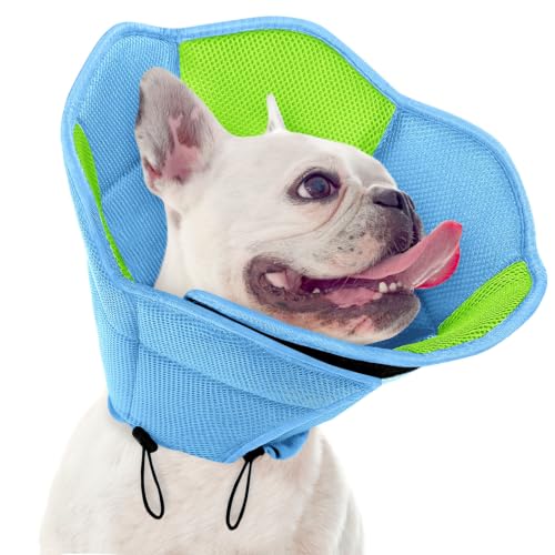 Dog Cone - Soft Cone for Dogs to Stop Licking, Pet E-Collar Alternative After Surgery, Adjustable Pet Recovery Collar for Wound Healing, Light Blue Small - color: Light Blue, size: Small