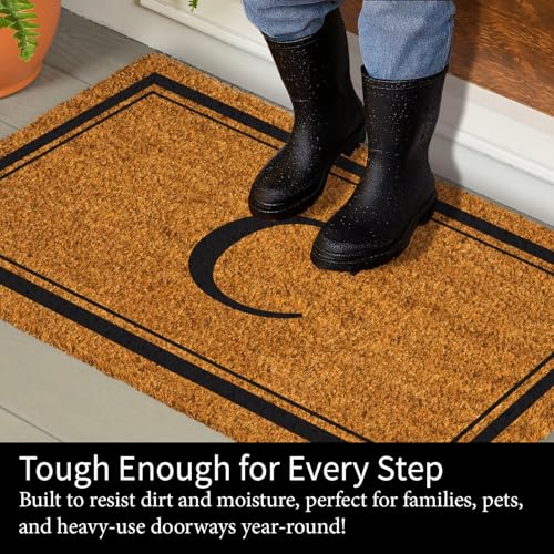Evergreen Flag Large Coir Doormat, 36x24 Inches, Brown, Letter C - color: Letter C, size: 36 x 24 inches