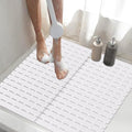 Shower Mat Non-Slip Bath Mat for Tub and Shower Stall,200+ Suction Cups with Drain Holes, Quick Dry Machine Washable, Extra Grip for Stand Up Showers, Bathroom Essentials 24x24 Inch (White) - color: White