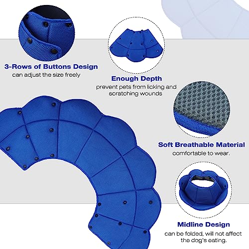 Soft Dog Cone Collar Alternative to Stop Licking | Comfort Recovery Collar for Large,Medium,Small Dogs,Elizabethan Collar Alternative,Dogs Recovery Collar After Surgery,Blue,M - color: Blue, size: M(Neck Girth:11.02"-14.17")