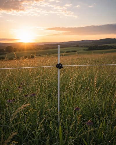 20 Pack Fiberglass Fence Posts 3/8" x 48" | White Fiberglass Rods for Garden Fencing Livestock Containment Temporary Electric Fence and DIY Projects | Lightweight Durable and Weather-Resistant