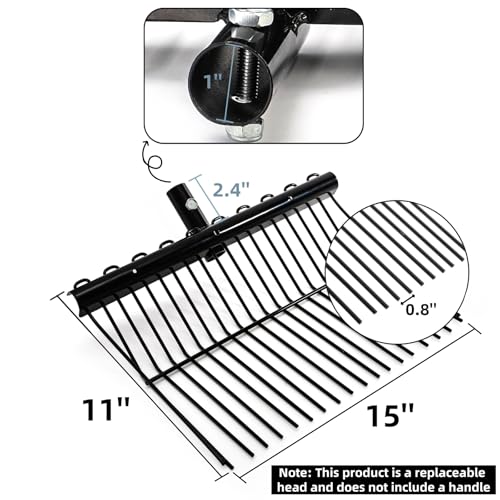 Cididu Pitch Manure Fork Head, Metal Pitch Fork for Garden, Durable Digging Fork Rake Head Replacement with Angled Tines, Stable Pitchforks Scoop for Mulch Horse Stall Picking up Hay Animal