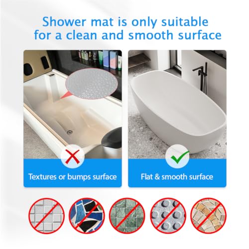Non Slip Bathtub Mat & Shower Mat, 31x15'' Anti Slip Bath Mat for Tub, Soft TPE Anti-Skid Bathroom Mat with 194 Suction Cups & Drain Holes, Wave-Textured Grip, Machine Washable,Brown - color: Brown