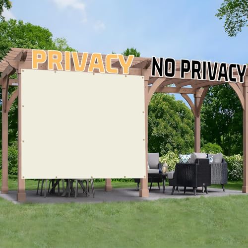 SUNNY GUARD Shade Cloth 3x8 FT HC-089 Sun Shade Cover Tarp, Butter Cream | 90% UV Block HDPE Sun Shade Screen Fabric Tarp with Grommets for Pergola, Backyard & Garden, Custom Sizes - color: Beige, size: 0 3'×0 8'