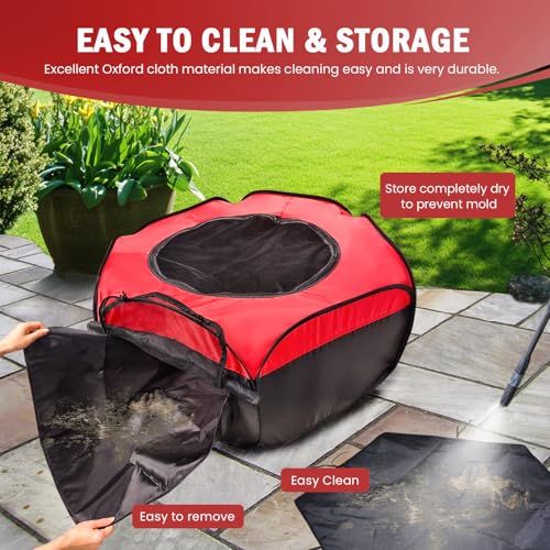 Tetuga Brooder Box for Chick Starter Kit, Chicken Brooder Up to 15 Chicks | Pop-Up Chicken Brooder Pen with Breathable Mesh Easy Fold Storage, Indoor Outdoor Use for Chick, Duck And Quail,Red - color: Chicken Brooder Tent,Red