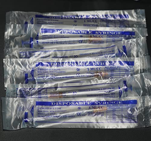 15 Pack 1ml 25Ga Plastic Syringe with Measurement for Scientific Labs and Industrial Dispensing, Disposable Individually Wrapped (15, 1ml 25Ga) - size: 1ml 25Ga