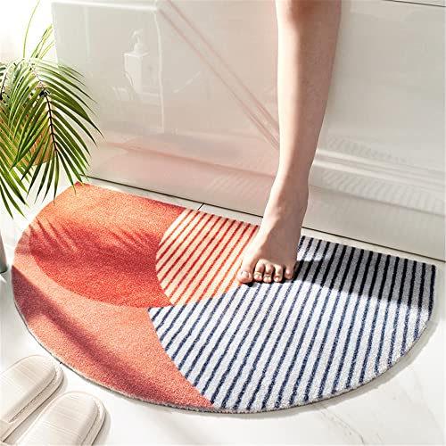 Half Round Inside Door Mats for Front Door Mat Indoor 17"x28" Entryway Rug Boho Door Mat,Half Circle Cute Welcome Mat Indoor Entrance mats,Semicircle Non-Slip Low-Profile (17"x28")