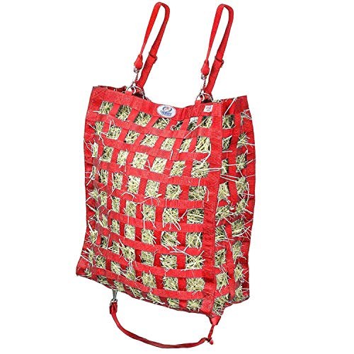 Derby Originals Superior Slow Feeder Horse Hay Bag with Super Tough Bottom and 1 Year Warranty - color: Red
