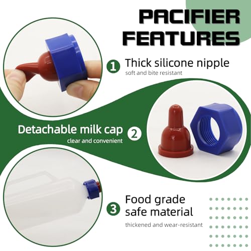 1000ML Baby Lamb Milk Feeder Bottle with Handle and Detachable Nipple,Calf Sheep Lamb Bottles for Baby Lambs Feeding Nursing Bottle Cup with a Replacement Nipple (1000ml) - size: 1 Count (Pack of 1)