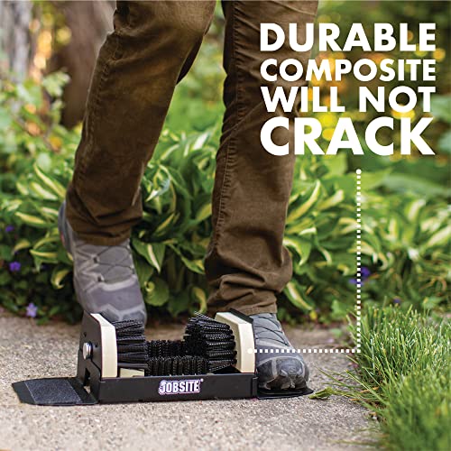 Jobsite Boot Scrubber - Outdoor Shoe Scraper Cleaner Brush - Extra Wide - color: Black & Tan