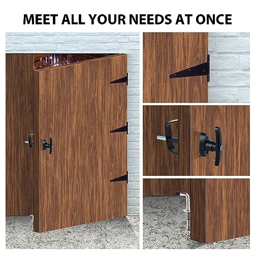 Shed Door Hardware Kit - Complete Gate Set with Hinges, Latch, Lock & Handle for Your Shed Door - size: 5.5 inch-BIG-T