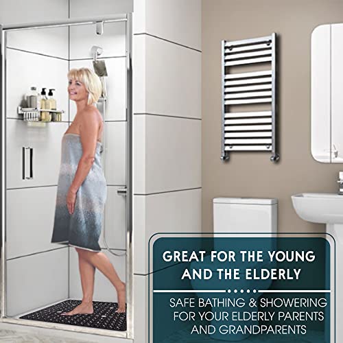 ENKOSI Large Square Shower Mat – Non-Slip Shower Floor Mat for Bathroom Shower Stalls – Anti-Slip Square Bath Mat for Smooth Surfaces – 27 x27 Inch Coverage (Mint Green 27x27) - color: Mint Green