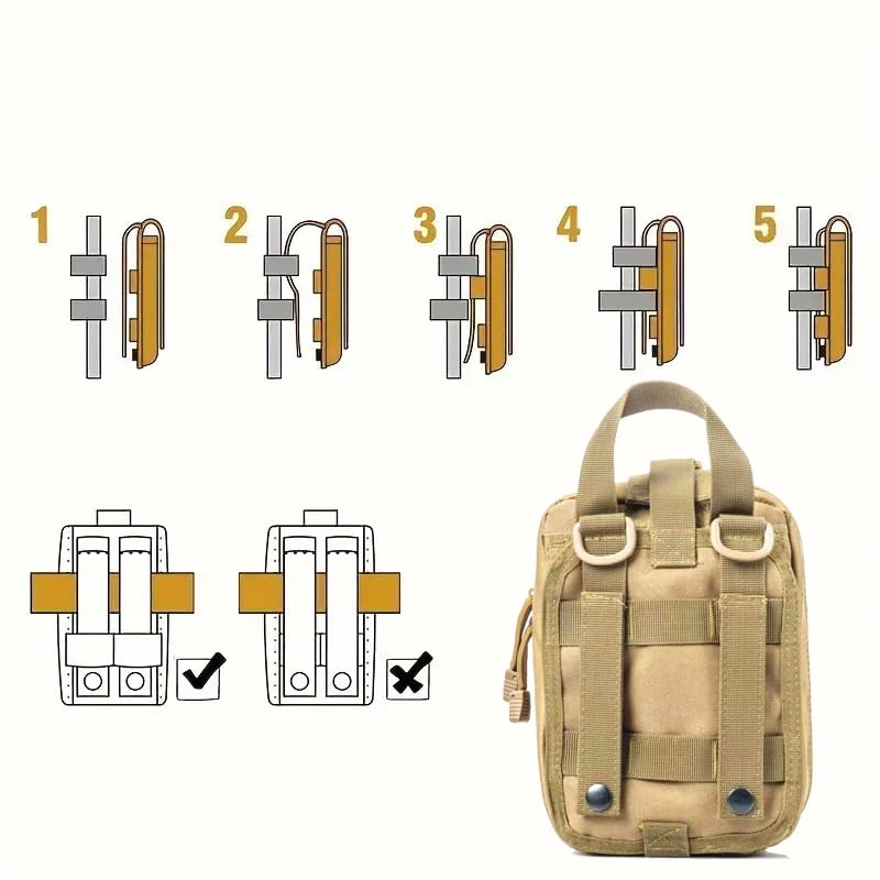 293Pcs/set - First Aid Kit Molle Pouches Emergency Survival Kit Suitable for Outdoor Activities, Home, School, Hiking, Car Travel and Camping - Quick Response First Aid Essentials (Black) - color: Black