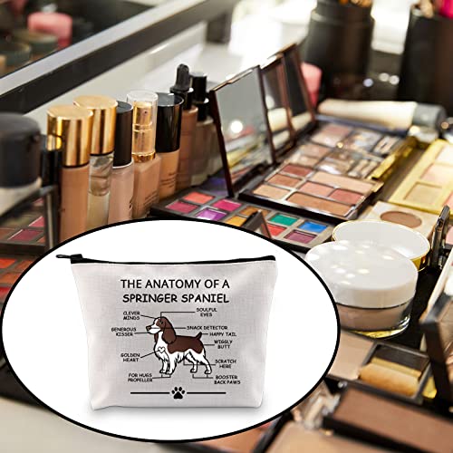 LEVLO Funny Springer Dog Lovers Gifts The Anatomy of A Springer Spaniel Cosmetic Bags Sporting Dog Veterinary Mom Travel Toiletry Bags (Springer Spaniel) - color: Springer Spaniel