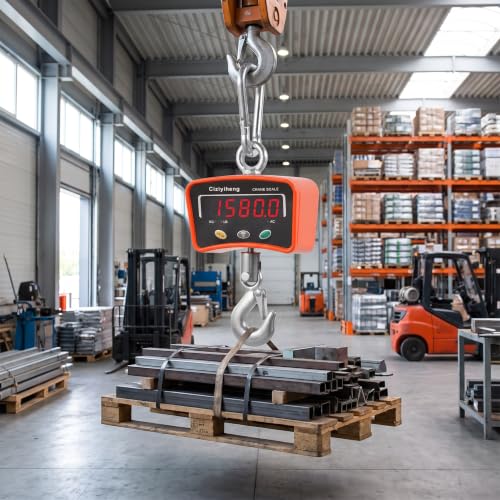 Digital Hanging Scale Industrial Crane Scale with Precision Sensor Suitable for Farm Weighing (500kg/1100lb)