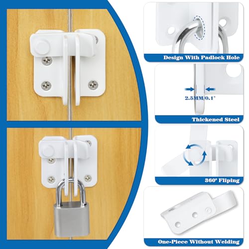 Alise Flip Latch Door Latch Heavy Duty Gate Latch Barn Door Lock,White | SUS 304 Stainless Steel Door Latch Lock for Wooden Fence Shed Barn Chicken Dog Cage Window Cabinet Backyard Garage - color: White, size: Small Size (SUS304 SS)