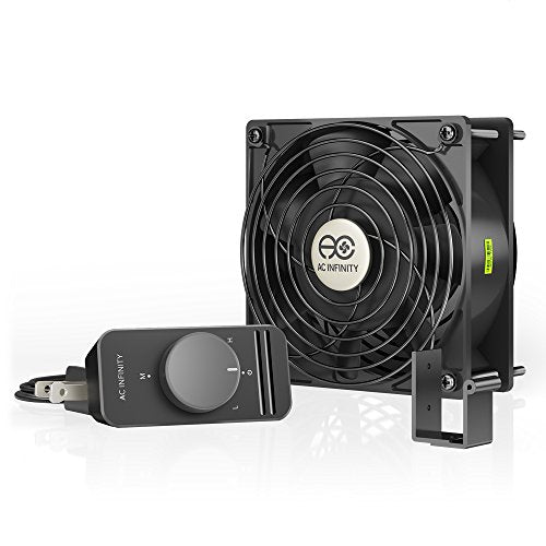 AC Infinity AXIAL S1238, 120mm Muffin Fan with Speed Controller. | UL-Certified for Doorway, Room to Room, Wood Stove, Fireplace, Circulation Projects - size: Single 120 x 120 x 38 mm, Speed Controller