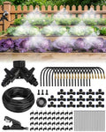 120FT Drip Irrigation System for Garden with 18 Nozzles –360° Adjustable Misting Nozzles, Quick-Connect Design, Ideal for Raised Beds, Lawns, Greenhouses & Outdoor Cooling - size: 120FT