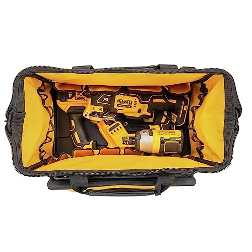 DEWALT Tool Bag, Water Resistant, Hard Bottom, 16-inch, Professional Tool Tote (DWST560103) - style: 16" Open Mouth Tool Bag