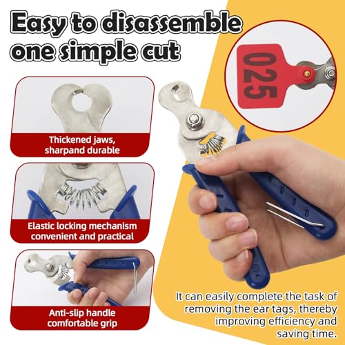 Cattle Ear Tags 001-300, 300Pcs Plastic Livestock Ear Tag for Cows Goats Sheep Pigs with Pliers Applicator & 2 Pins, Animal ID Tags for Ranch Farm Herd Tracking, Laser Print (001-300, Red) - color: Red