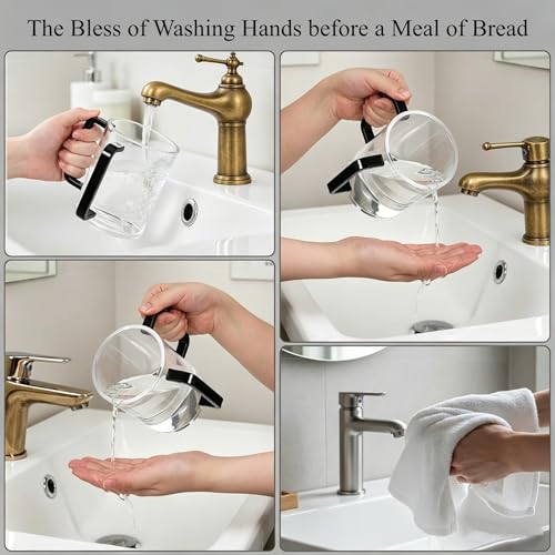2 Pcs Judaica Hand Washing Cup with Dual Handles 5" Acrylic Washing Cup for Jewish Ritual Unbreakable Plastic Negel Vasser Wash Cup Everyday & Passover Seder, Shabbat, Shul, Synagogue