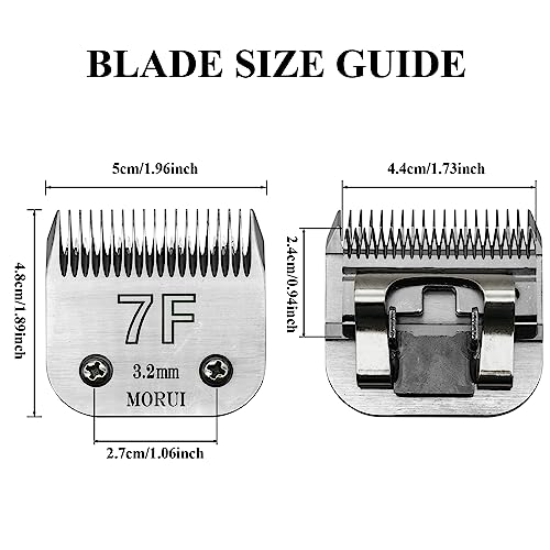 7F Cut Length 1/8"(3.2mm) Detachable Pet Dog Clipper Blades UltraEdge Series Clipper Blades for Dog Grooming Compatible with Most Andis,Oster A5 Wahl KM Series Clippers - size: 7F 3.2mm