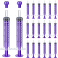 TrelaCo 20 Pack 10ml Oral Syringes with Cap for Liquid Plastic Syringe Without Needle Measuring Dispensing Tools Individually Sealed for Pets Feeding Lab Sample Injection(Purple) - size: Purple