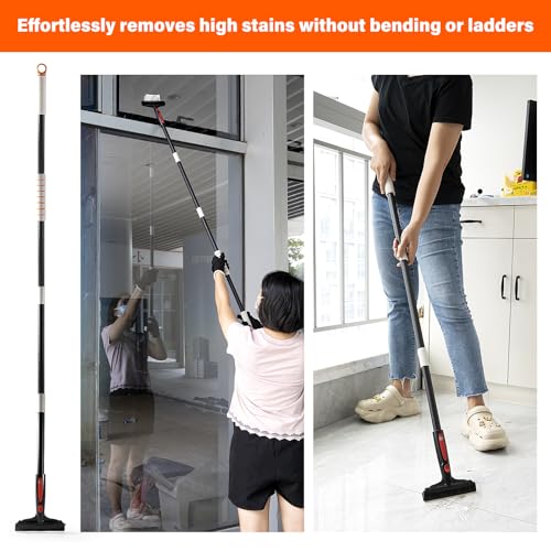 Floor Scraper Heavy Duty 6" Wide Razor Blade Scraper Tool with Adjustable 17‘’-59" （1.4ft- 4.9ft） Long Handle