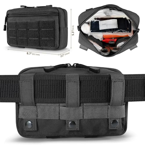 IFAK Trauma Kit with Tourniquet, 4-Inch Israeli Bandage, Elastic Bandages, Set of 34 Pieces Tactical First Aid Kit for Car, Camping, Hiking and Travel (Black) - color: Black