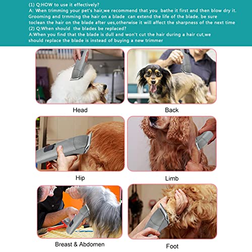 3PCS 7FC Blades Dog Grooming Blades Compatible with Andis/Wahl Dog Clipper | Cut Length 1/8-Inch (3.2MM),Dog Clipper Blade compatible with Oster A5/Wahl KM Series ,Ceramic Blade & Stainless Steel Blade - color: 3pack #7fc