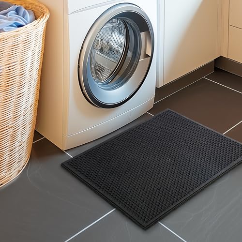 Mohawk Home Indoor Outdoor 1' 6" x 2' 6" Heavy Duty Rubber Floor Mat Anti Slip Restaurant Kitchen for Garage Garden Industrial Pool Entrance Bar Wet Area - size: 1'6" x 2'6" (Rectangular)
