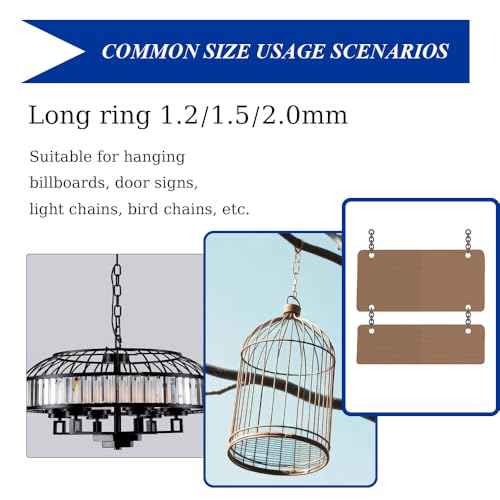 50ft Hanging Chain,304 Stainless Steel Chain, 1/16" Jack Chain, Metal Chains are Customizable for Hanging Bird Feeders/Dog Leashes/Signs & DIY Projects(1.5mm with Spool) - size: 50FT 1.5MM