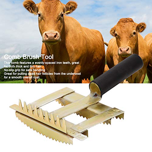 Cattle Shedding Comb, Durable Rounded Iron Teeth for Safe Grooming and Itch Relief, Cow Bull Hair Brush, Professional Livestock Grooming Tool, for Farmers, Ranchers, Cattle Owners,