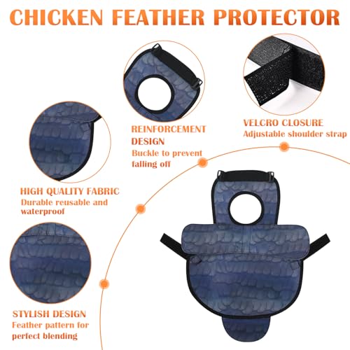 Chicken Saddles for Hens, Chicken Apron Back Protector for Hens with Adjustable Strap, Chickens Hen Mating Saddle with Wing Cover-Black - color: Black